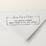Professional or Personal Elegant Return Address Self-inking Stamp<br><div class="desc">Modern and Elegant Cursive Script Typography Wedding Invitation Return Address self inking stamp which is great for a Save the Date, RSVP, Bridal Shower, Baby Shower, Birthday Party, or Christmas Holiday Card or Invitation. The text of this hand lettered modern script typography label can be updated and customized with your...</div>