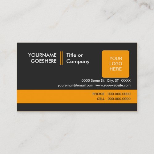 professional orange 2 business card templates