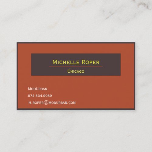 Professional Orange and Brown Business Card