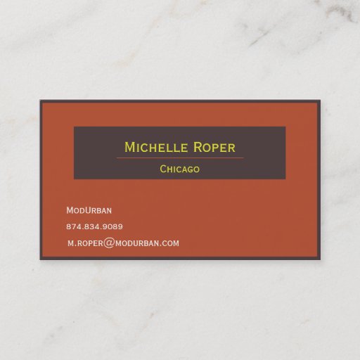 Customizable Professional Orange and Brown Business Card