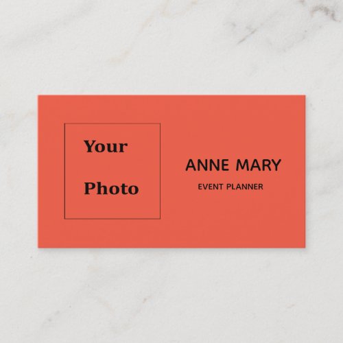 Professional Orange Black Colorful Photo Template  Business Card