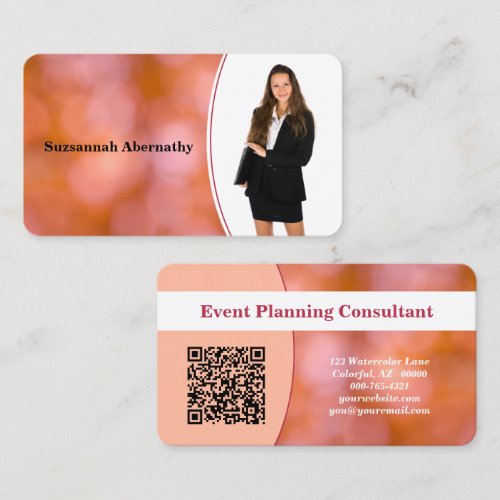 Professional Orange Bokeh Blur Custom Photo QR