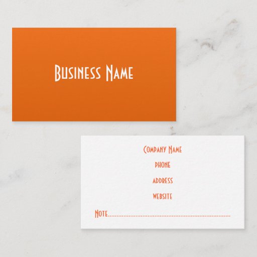 Customizable Professional Orange Business Card