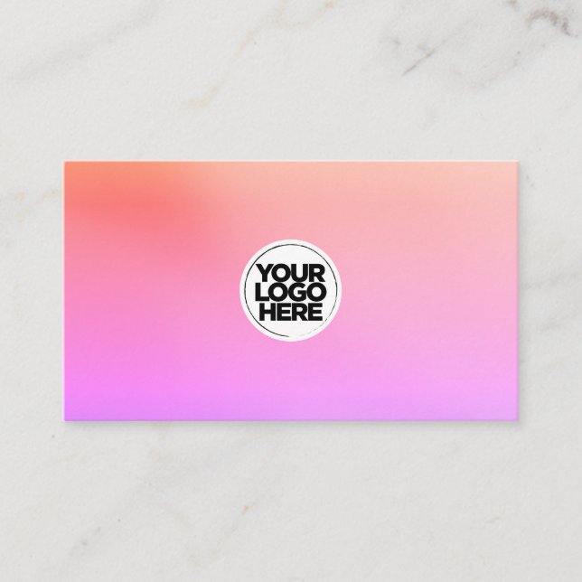 Professional orange, coral & purple bright ombrée business card (Front)