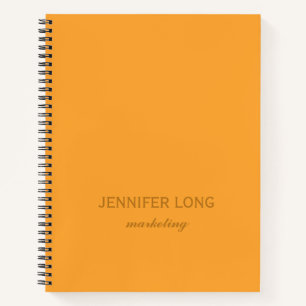 Professional orange corporate minimalist notebook