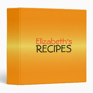 Professional Orange Recipes Binder