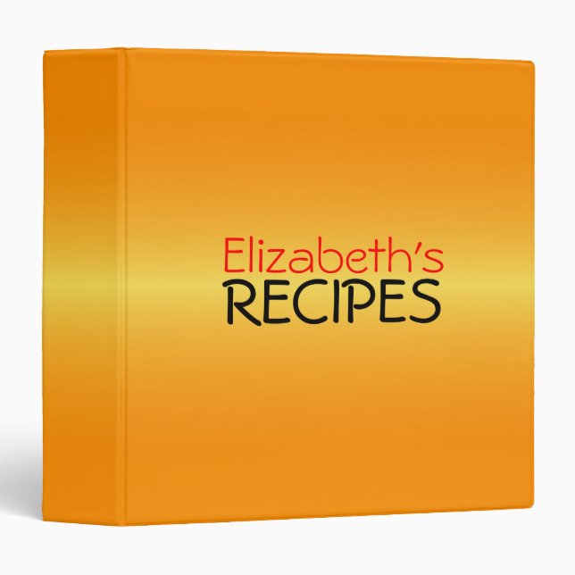 Professional Orange Recipes Binder (Front/Spine)
