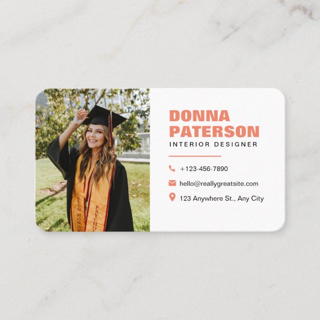 Professional Orange Simple Modern Minimal Calling Card (Front)