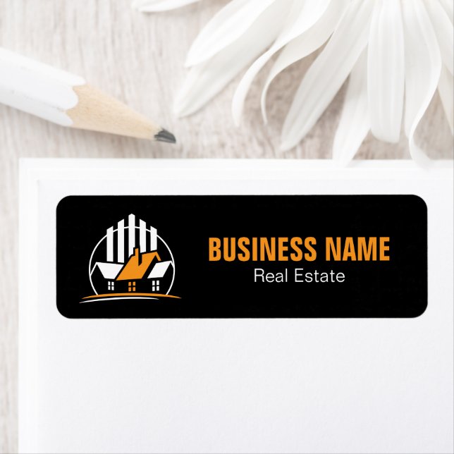 Professional Orange White Real Estate Logo Label (Insitu)