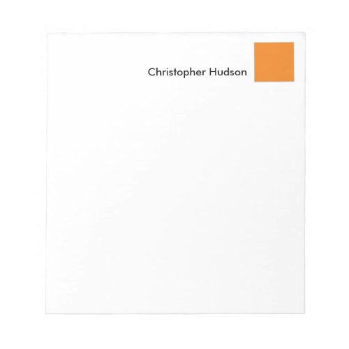 Professional Orange White Simple Plain Creative Notepad