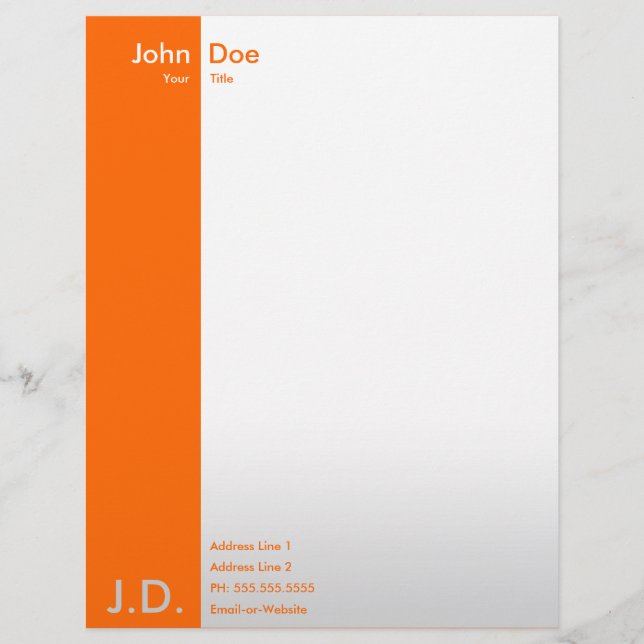 professional oranges letterhead (Front)