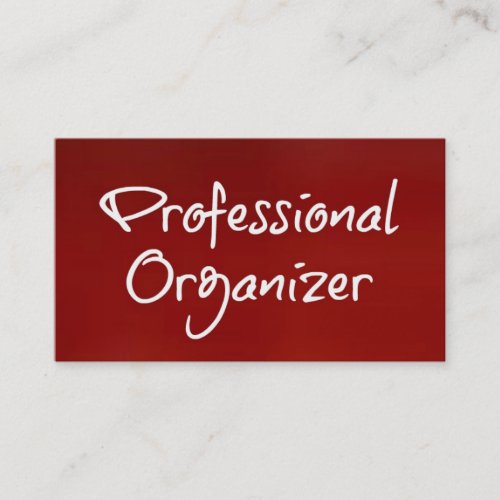 Professional Organizer Brushed Red Business Card