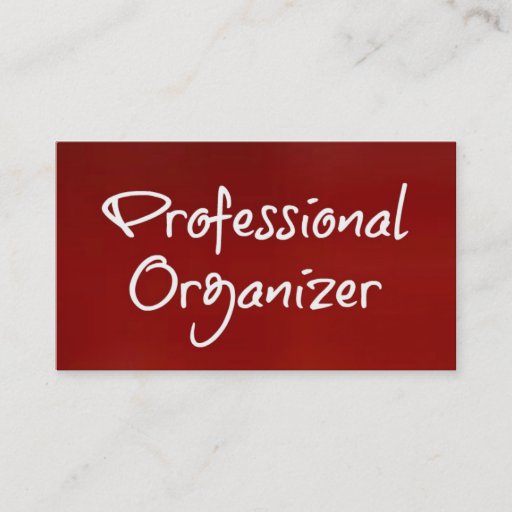 Customizable Professional Organizer Brushed Red Business Card