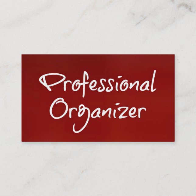 Professional Organizer Brushed Red Business Card (Front)