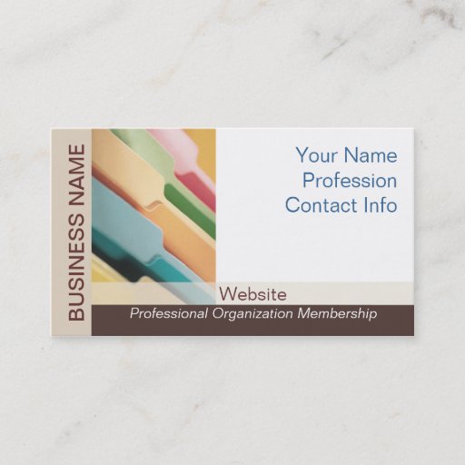 Customizable Professional Organizer Business Card