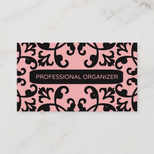 Customizable Professional Organizer Damask Business Card
