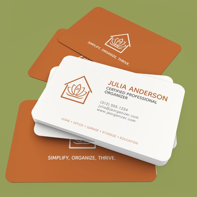 Professional Organizer Dark Orange Business Card (Creator Uploaded)
