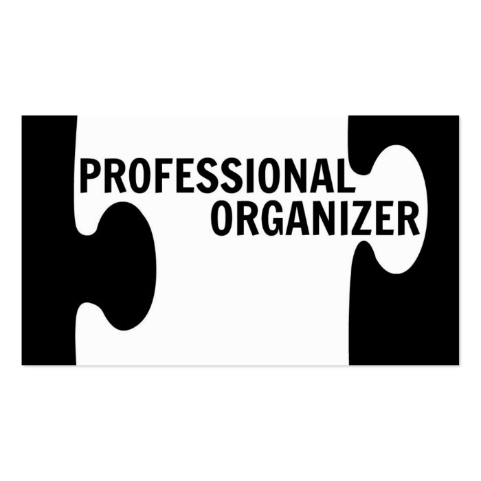 Professional Organizer Puzzle Piece Business Card
