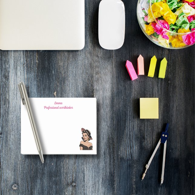 Professional overthinker,elegant,Pink Personalized Post-it Notes (Creator Uploaded)