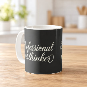 Professional Overthinker Elegant Script Mug