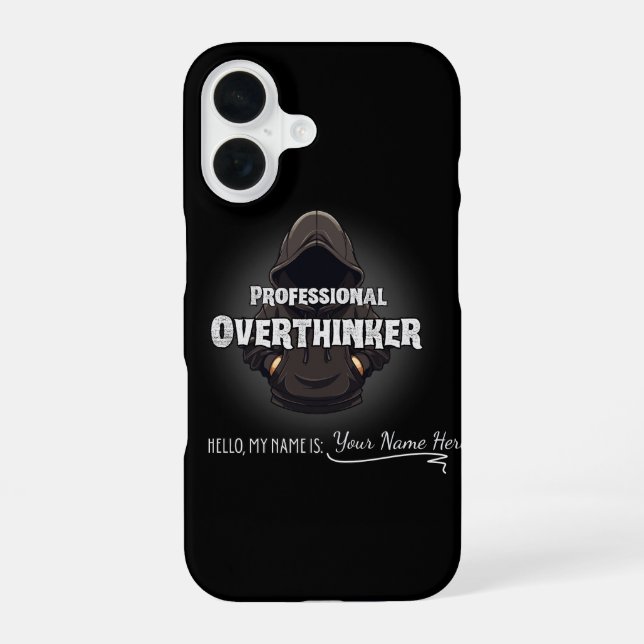 Professional Overthinker Funny Custom Name iPhone Case (Back)