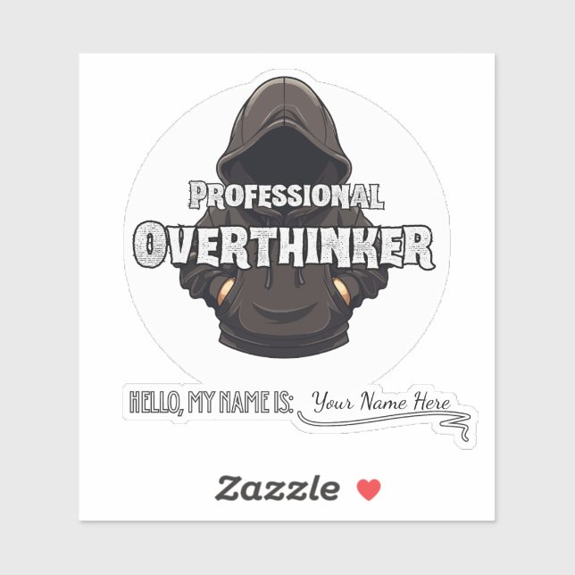 Professional Overthinker Funny Custom Name  Sticker (Sheet)