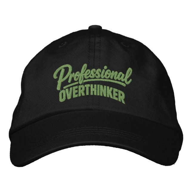 Professional Overthinker Funny Humor Embroidered Baseball Cap (Front)