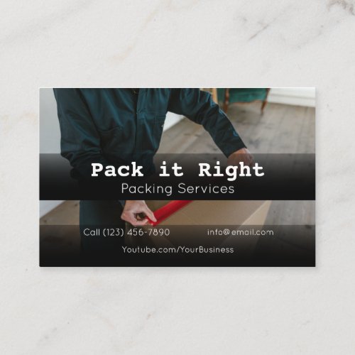 Professional Packing Shipping Moving Services Business Card