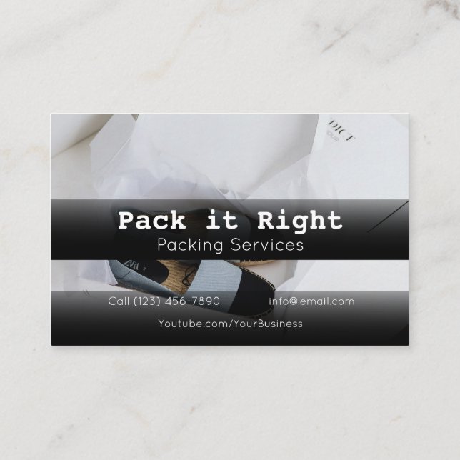 Professional Packing Shipping Moving Services Business Card (Back)