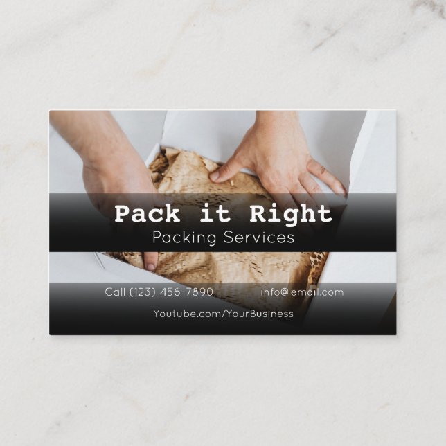 Professional Packing Shipping Moving Services Business Card (Back)