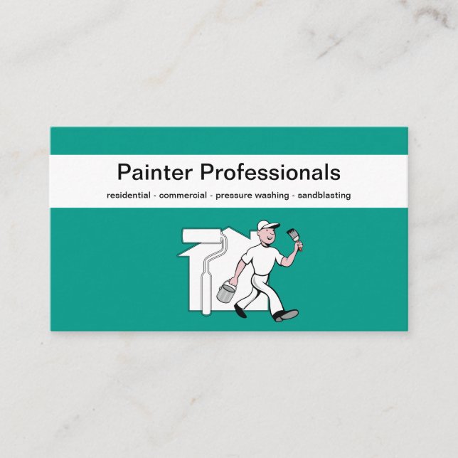 Professional Painter And Sandblasting Business Card (Front)
