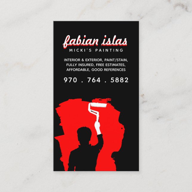 professional painter business card (Front)
