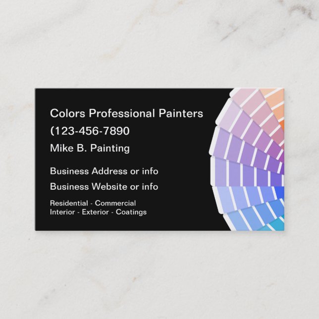 Professional Painter Business Cards Colorful (Front)