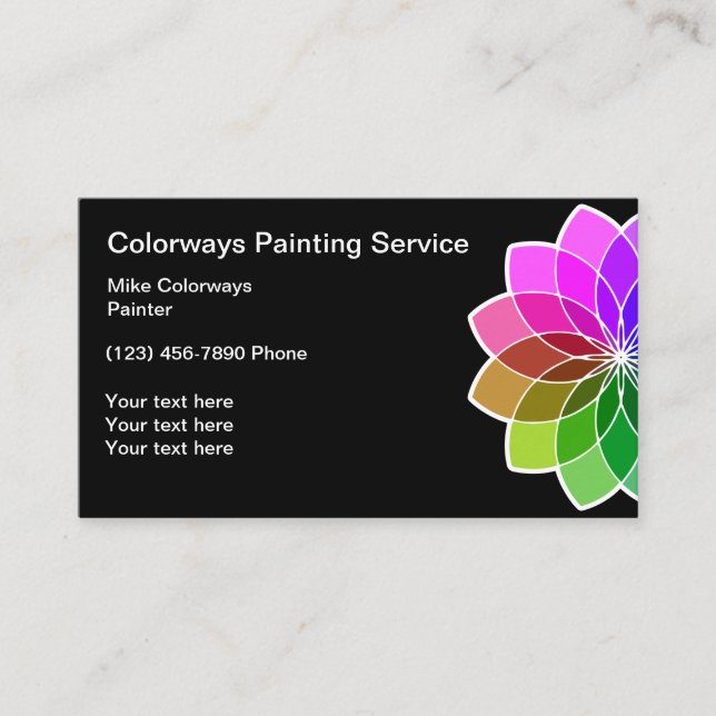 Professional Painter Colorful Design Business Card (Front)
