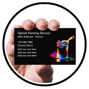 Professional Painter Colorful Paint Can Business Card