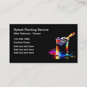 Professional Painter Colorful Paint Can Business Card