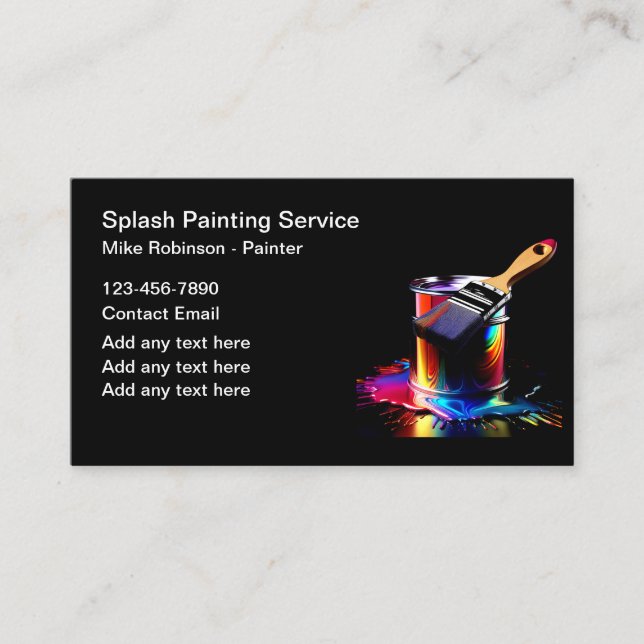 Professional Painter Colorful Paint Can Business Card (Front)
