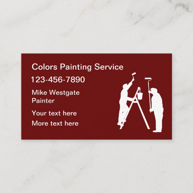 Professional Painter New Business Card Template (Front)