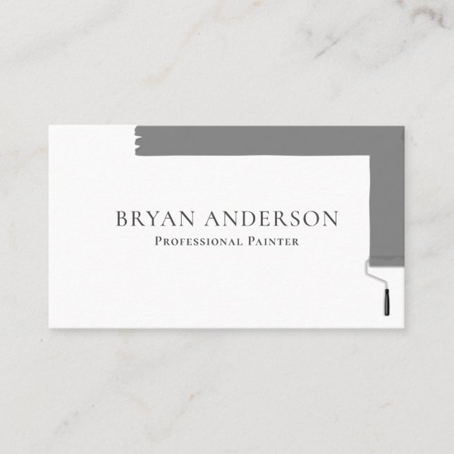 Professional Painter - Paint Roller Business Card (Front)