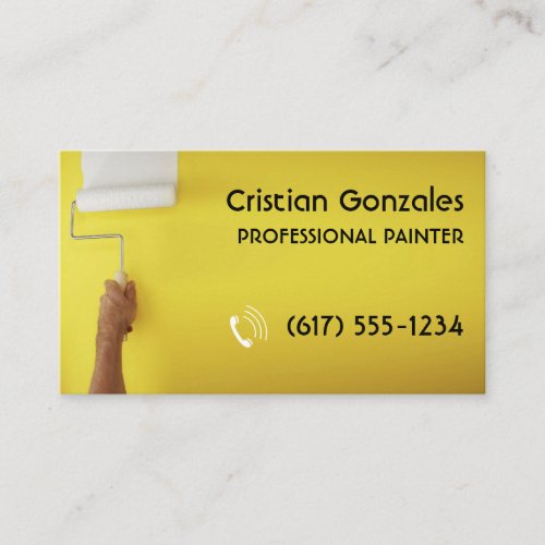 Professional Painter  Painting Decorating Yellow Business Card