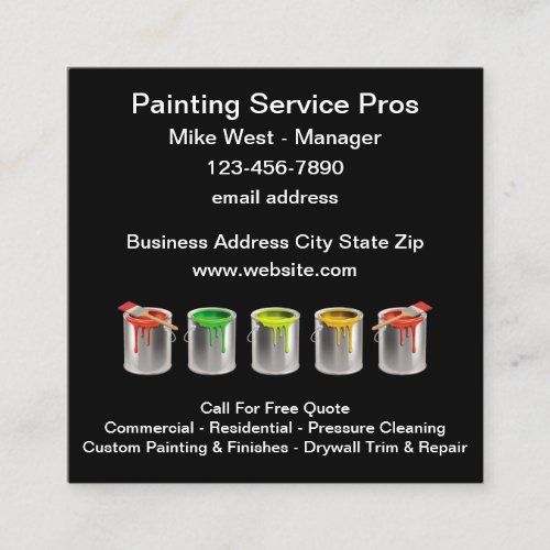 Professional Painter Unique Business Cards