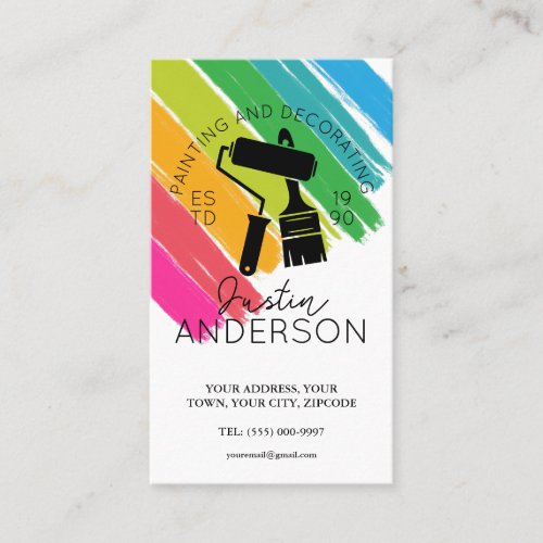 Professional Painting and Decorating handyman Business Card