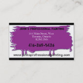 Professional Painting Business Card Purple (Back)