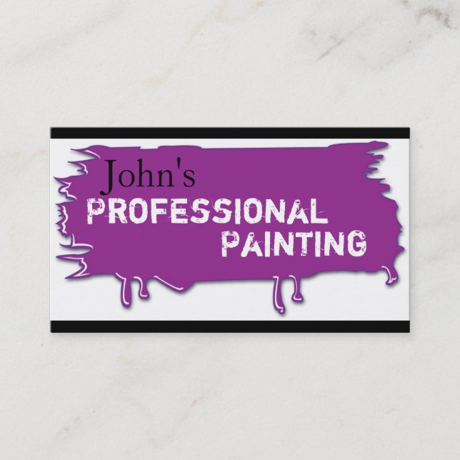 Professional Painting Business Card Purple (Front)