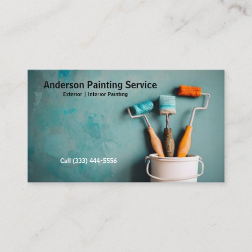 Professional Painting Service elegant paint bucket Business Card