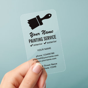 Professional painting service logo transparent clear business cards