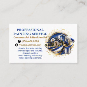 Professional Painting Service Modern House Painter Business Card