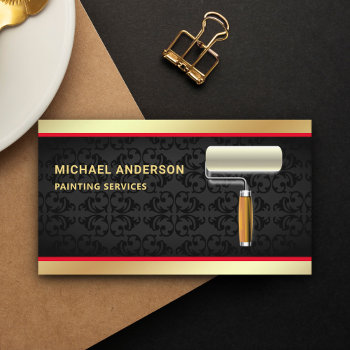 Professional Painting Service Paint Roller Painter Business Card by ShabzDesigns at Zazzle