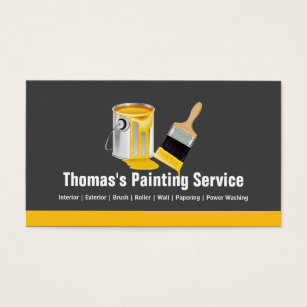 Painter And Decorator Business Cards Templates Zazzle Professional Painting Service Painter Paint Brush Business Card