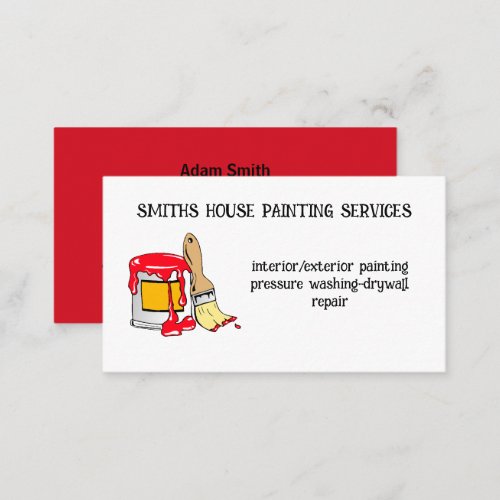 Professional Painting Service Painter Paint Brush  Business Card